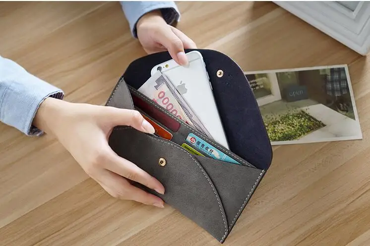 Длинный кошелек M384 Ms женский тонкий с эффектом потертости женская сумка для рук