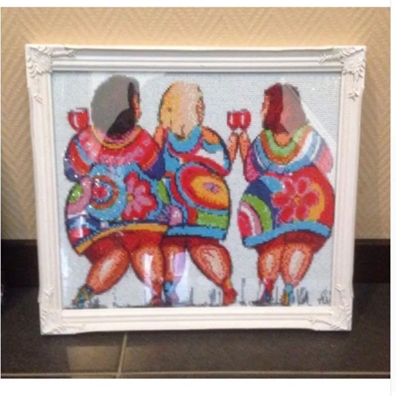 Full square Drill 5D DIY Diamond Painting&quotSexy fat woman&quot3D diamond Embroidery Party drinking red wine Cross Stitch Mosaic Decor | Дом и