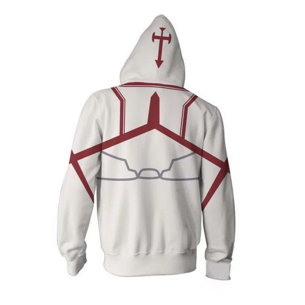 

High quality dress Latest cartoon Sword Art Online Asuna Cosplay Costume 3D Print zipper Sweatshirts for adult