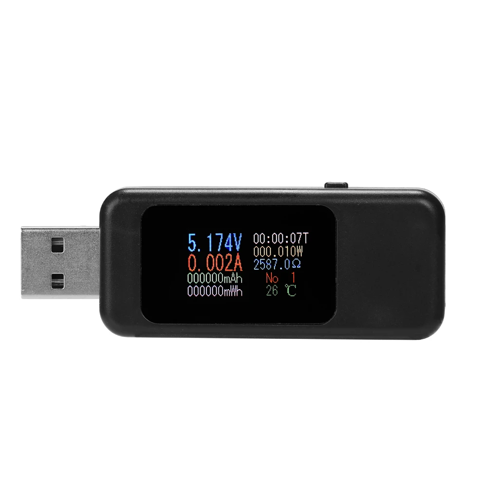 Black Mini Digital Voltmeter Voltage USB Tester 4-30V Current Indicator Meter Ammeter Detector Power Bank Charger Indicator - Цвет: Black