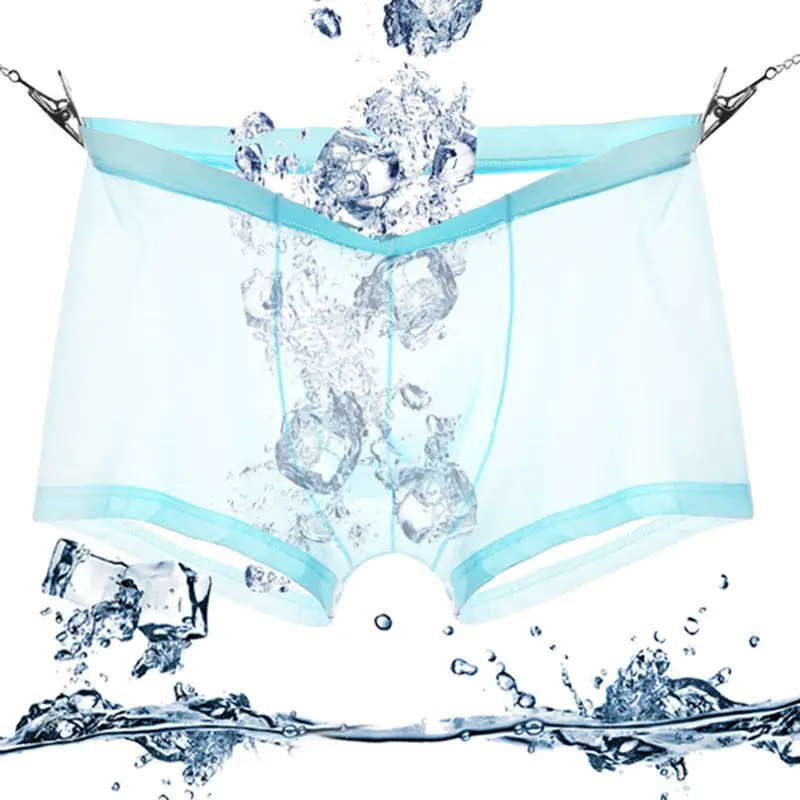 4 шт./лот боксеры мужские трусы нижнее белье canzoncillos hombre boxershorts прозрачные шелковые