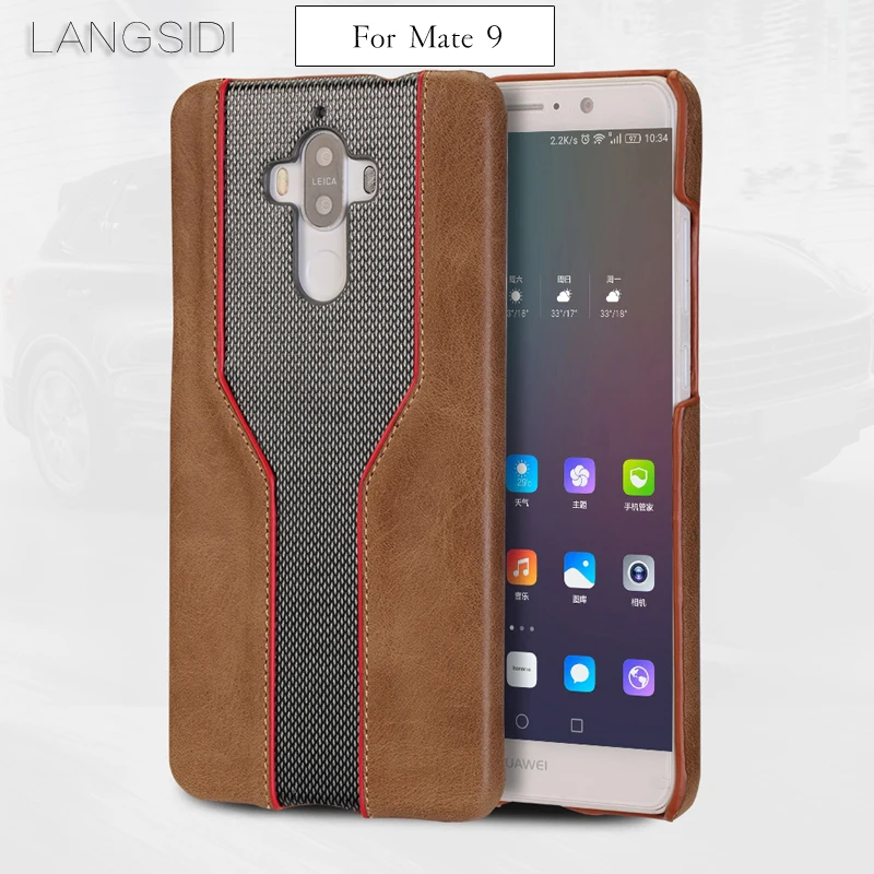 

wangcangli mobile phone shell For Huawei Mate 9 mobile phone case advanced custom cowhide and diamond texture Leather Case