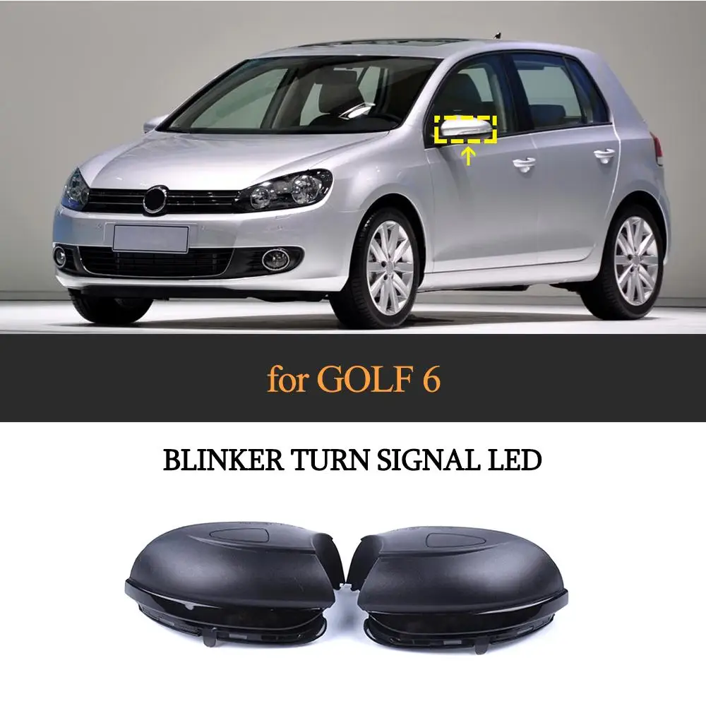 

Car Turn Signal For VW Golf 6 MK6 GTI R32 08-14 Touran Rearview Mirror LED Dynamic Turn Signal Light Yellow with Bottom Shell