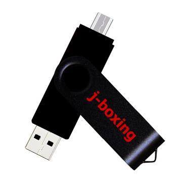 J-boxing 2 in 1 OTG USB Flash 64GB 32GB 16GB Micro USB Memory Drive Pendrive Metal Rotating for Android Smartphone Flash Disk 1