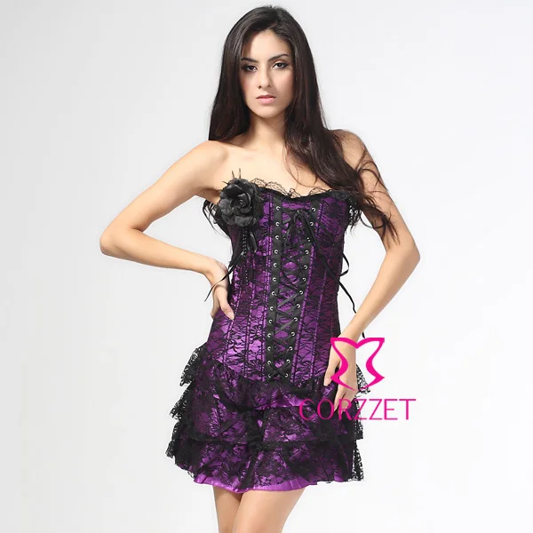 Красивая готическая одежда синее Сексуальное цветочное Кружевное платье корсет