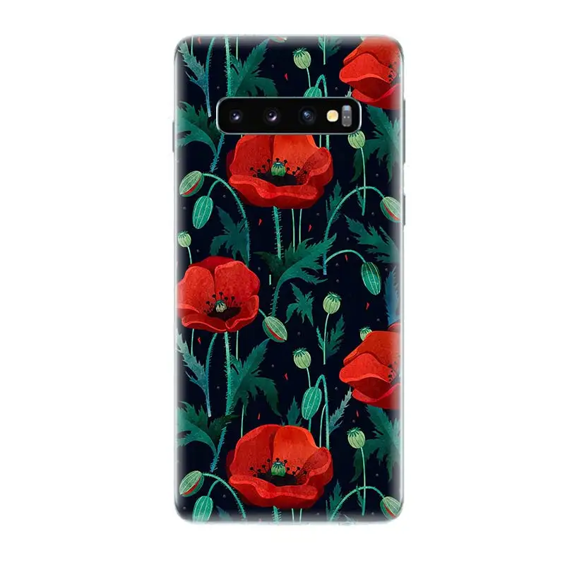 Зеленых растений модные Бисер для украшения samsung Galaxy S9 S8 A6 A8 Note 9 8 S7 S6 край J4 J6 + плюс