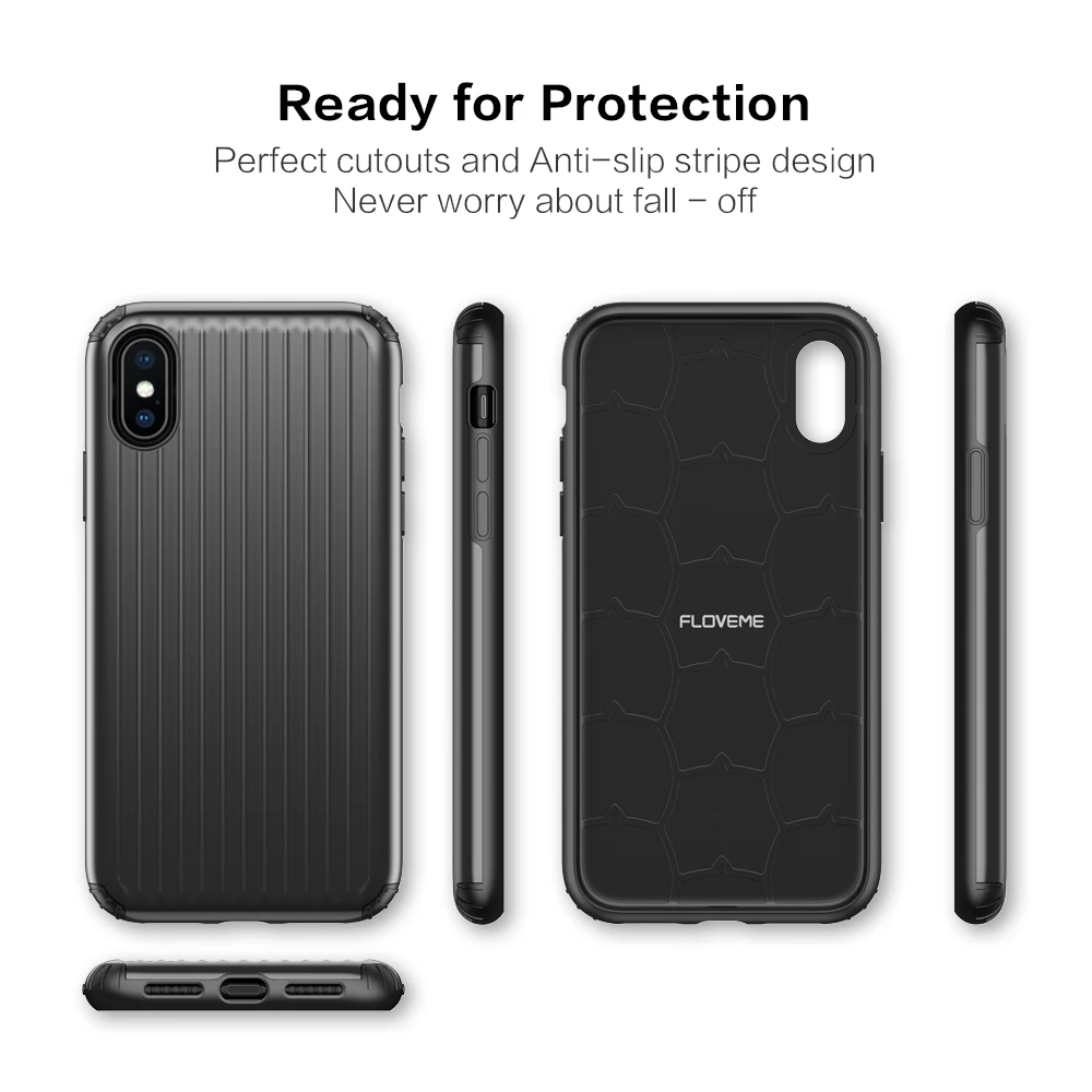 FLOVEME For iPhone XS MAX Case Plastic Hard Armor Suitcase Cover Travel Phone Bag X Coque Fundas |