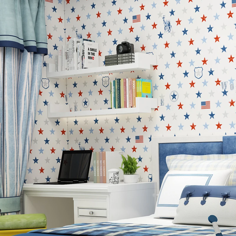 Нетканые обои в британском стиле с острыми звездами рулон обоев для детской