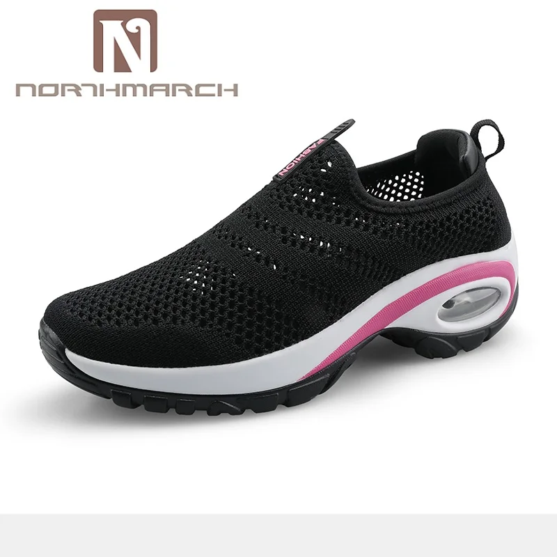 NORTHMARCH/Летняя женская обувь; Повседневная дышащая женская обувь; Модные женские кроссовки на платформе; tenis feminino Bambas Mujer - Цвет: Черный