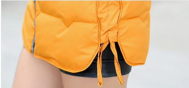 5XL толстые теплые длинные жилеты для женщин пуховики женский зимний хлопковый жилет съемный капюшон желтый Женское пальто без рукавов