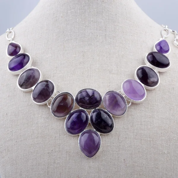 Новое поступление роскошный воротник из розового кварца с полудрагоценными