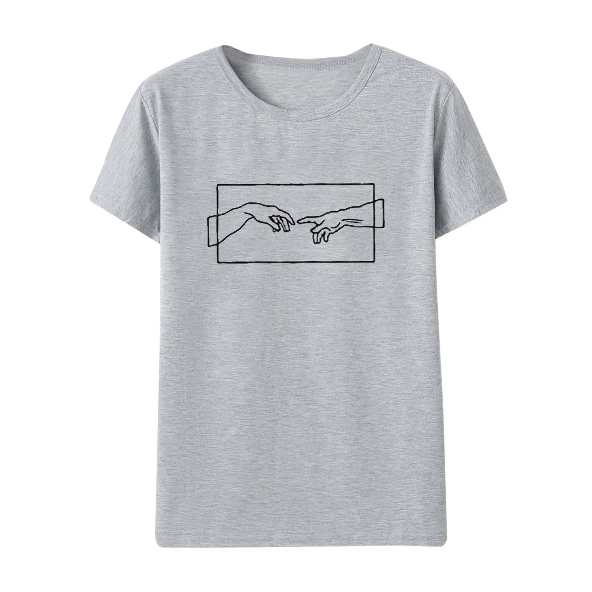 Женская футболка с модным принтом Tumblr черная и белая хлопковая графическим в