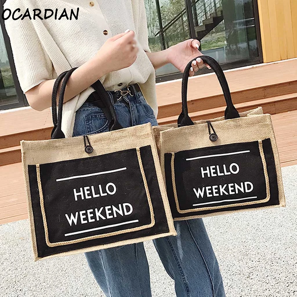 

Women Handbags Women 2021 lady new Fashion Straw Bag Large Big Beach Bag Summer Picnic Shopper Linen Shoulder Casual Tote