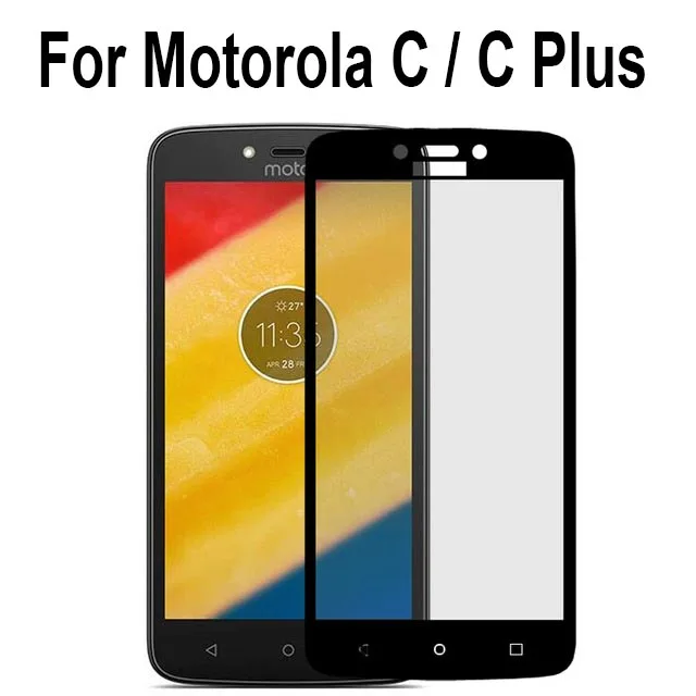 Закаленное стекло с полным покрытием для MOTO C защитная пленка Plus стекло|Защитные