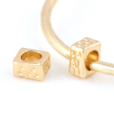 10 шт. много больших отверстий золотистые кости бусины для самостоятельной сборки