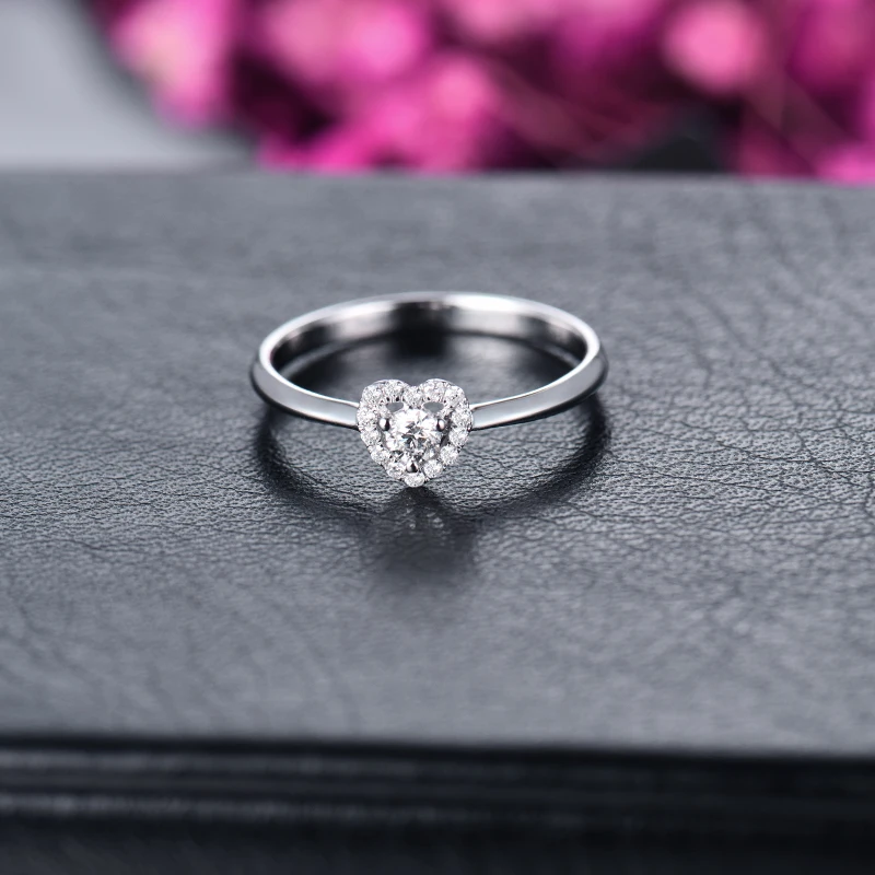 LANMI ювелирные изделия в форме сердца 18 карат белое золото бриллианты 0.1ct
