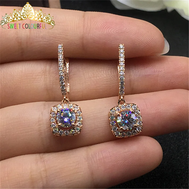 Женские серьги-кольца из 18-каратного розового золота с круглой подушкой |