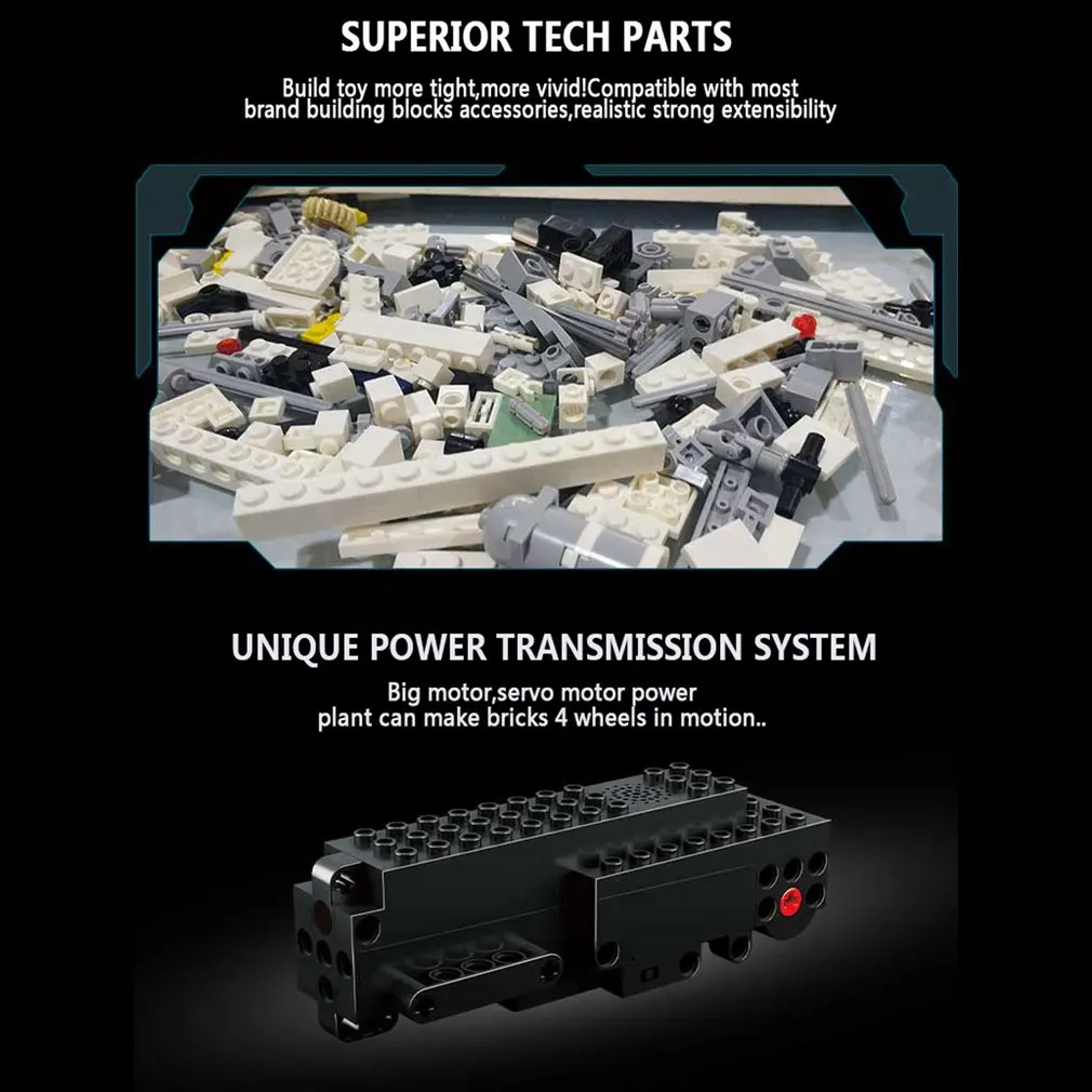 DIY Technic 2,4G/APP дистанционное управление гусеничный трюк гоночный автомобиль строительные блоки с мотором для детей машинка на дистанционном управлении Кирпичи Игрушки