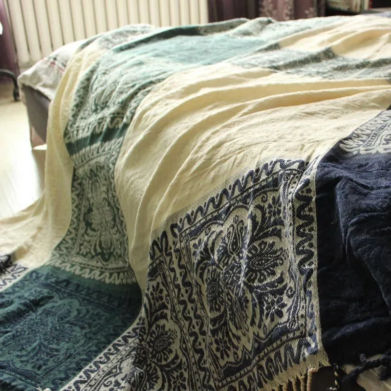 Средиземноморский стиль плед пледы один/двойной размер синель смешивание Бохо