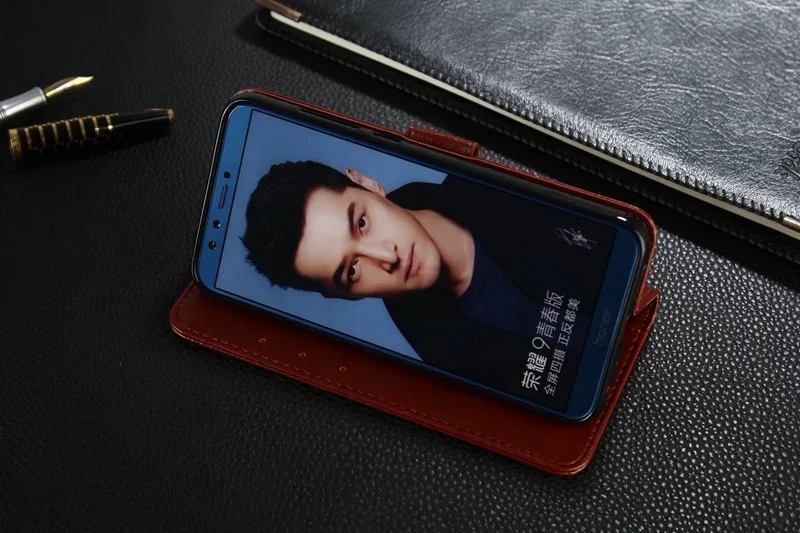 Флип Бумажник телефон чехол для huawei Honor 9 Lite кожаный Роскошные ультра тонкий