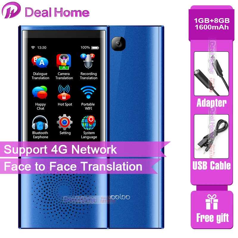 Boeleo W1 AI переводчик Сенсорный экран умный сеть 4G 45 Многоязычная Глобальный