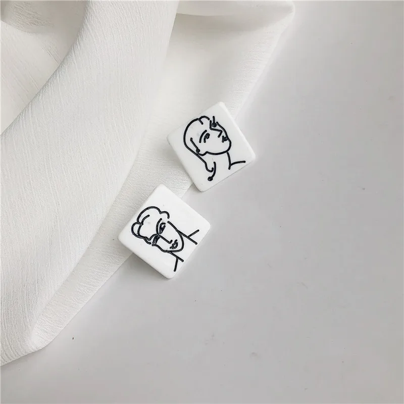 2019 модные полимерные висячие серьги женские акриловые асимметричные с