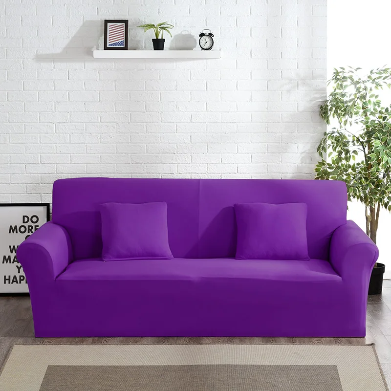 Purple Высокая Класс Крышка для мебели диван кресло современный Гостиная чехол для дивана из стрейчевого эластичного материала диване чехол из хлопка на возраст от 1/2/3/4 местный - Цвет: Purple