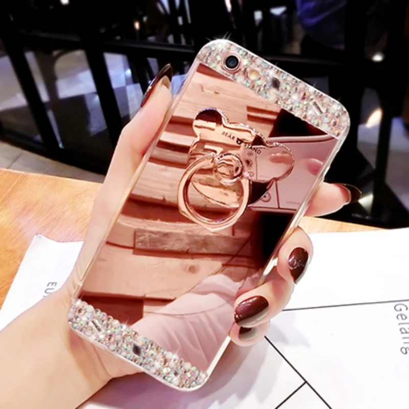 Блестящий зеркальный мягкий чехол с бриллиантами для Samsung Galaxy J1 J3 J5 J7 J2 2016 2017 Grand