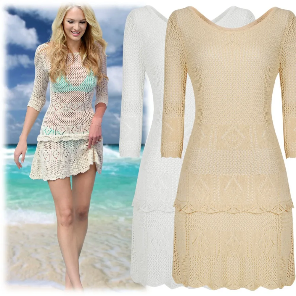 2015 Sexy Summer Women Ladies Beach Holidays Bikini Top Blouse Wimwear Swimsuits Cover Up Crochet Dresses Size SM-XL 0042 |