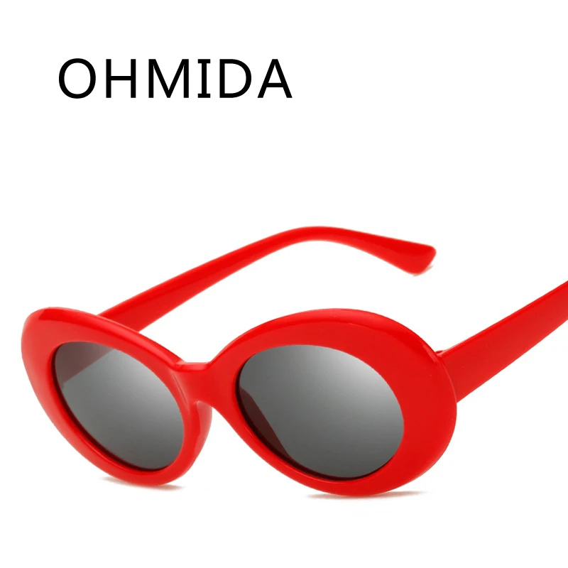 OHMIDA маленькие овальные очки женские красные белые зеркальные солнцезащитные