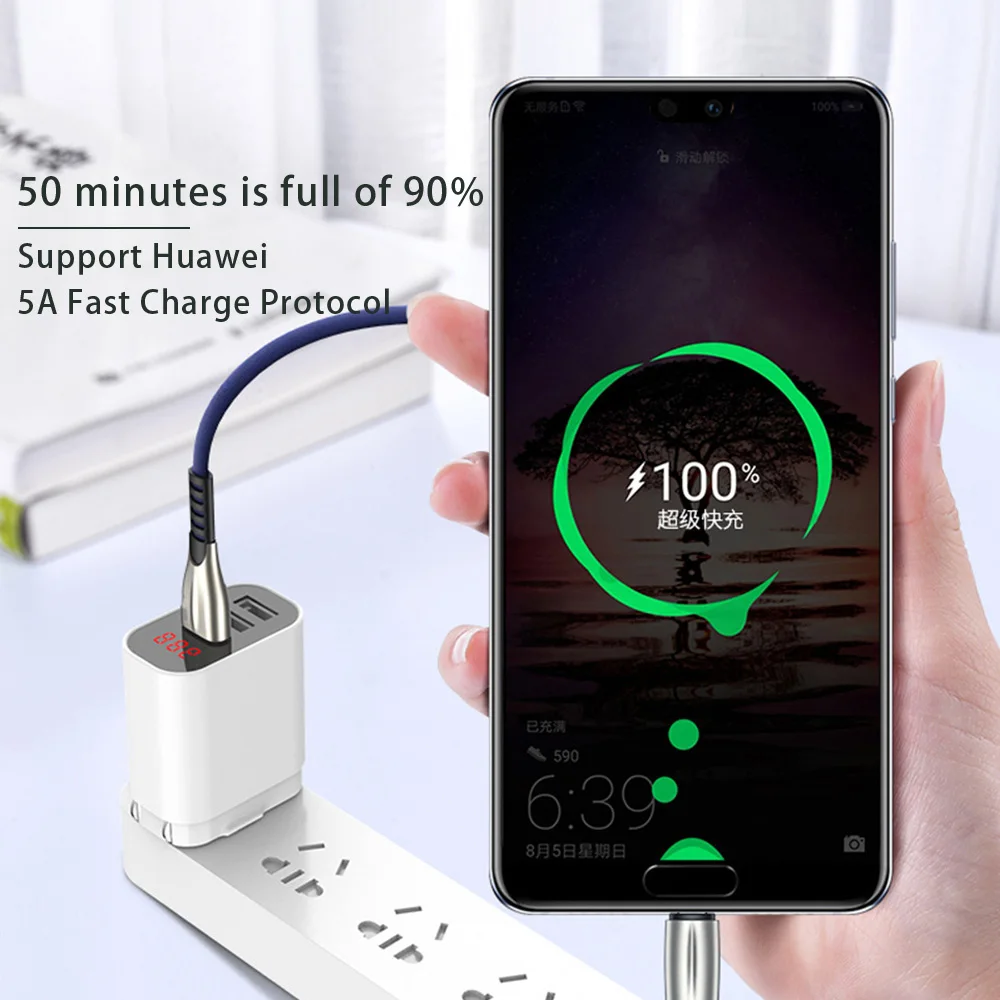 Кабель USB Type C 5A кабель быстрой зарядки QC 3 0 для xiaomi huawei p20 mate 10 Samsung one plus 7pro |