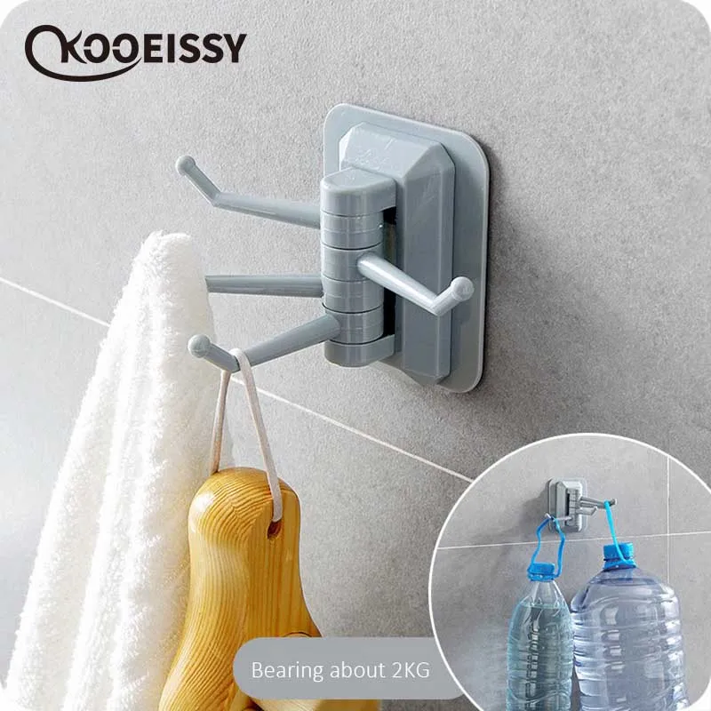 Wall decoration Can be rotated Personalized Hook Kitchen Home Decoration Bathroom supplies Storage rack No trace Paste | Дом и сад