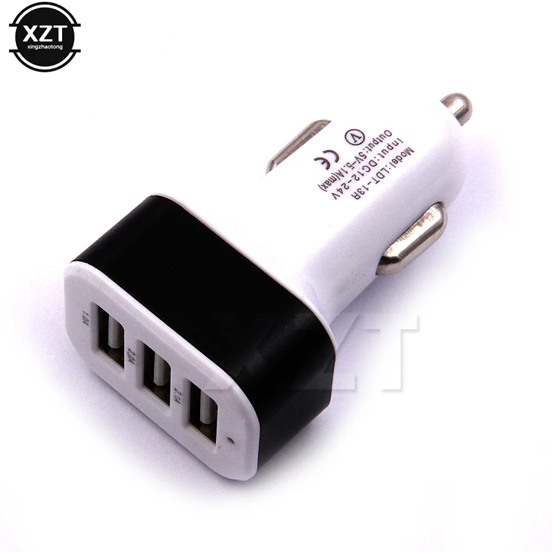 1 шт. автомобильное зарядное устройство с 3-мя USB-портами | Компьютеры и офис