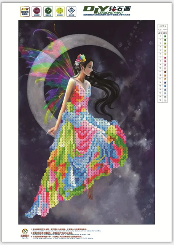 Diamond Painting Moon Fairy Embroidered 5D Diy Picture of Rhinestone Mosaic Home Decor | Дом и сад