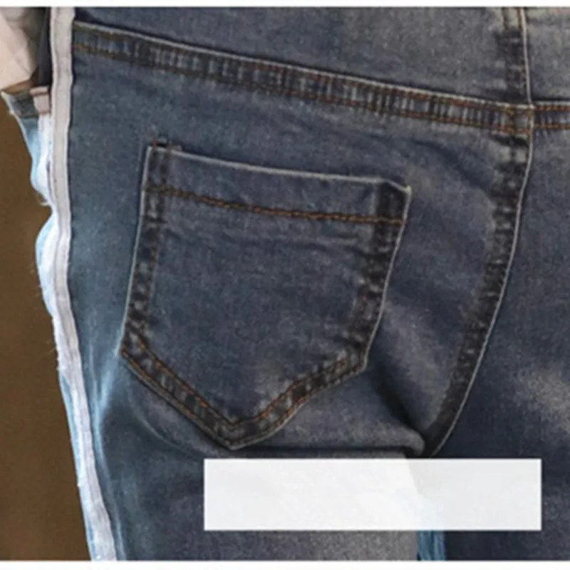DFXD Teen Girls Jeans Pants 2018 Autumn High Quality Cotton Long Side Stripes Spliced Denim Blue Trousers 3-12Years | Детская одежда и