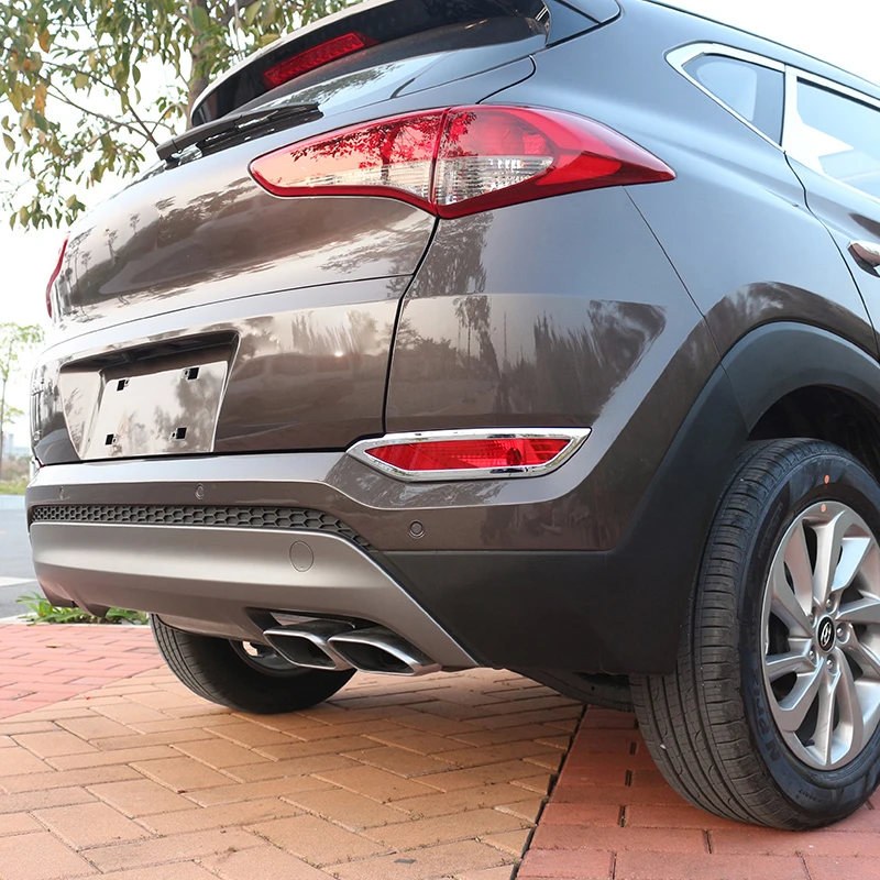 Для hyundai Tucson TL хромированный задний багажник бампер отражатель противотуманный светильник противотуманная фара крышка рамка украшение автомобиля Стайлинг