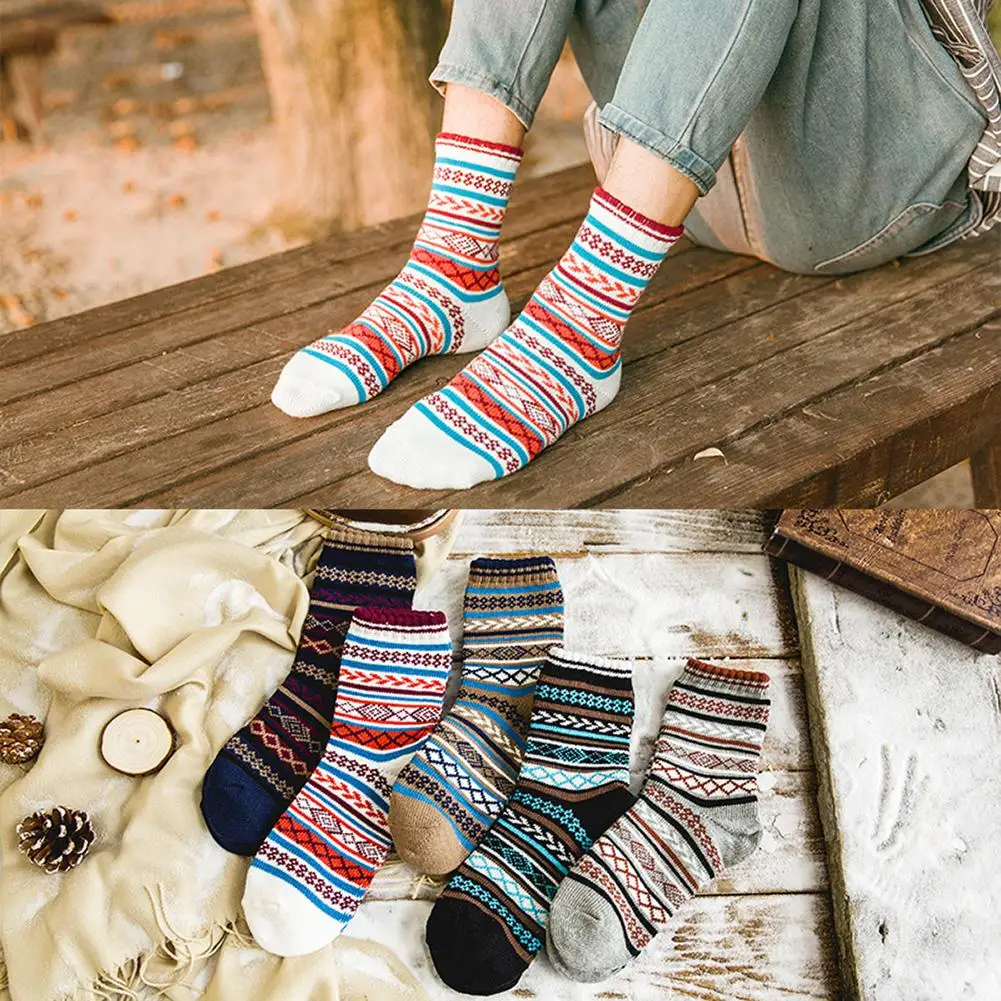 Зимние толстые теплые носки в полоску Повседневные Носки Calcetines Hombre деловые