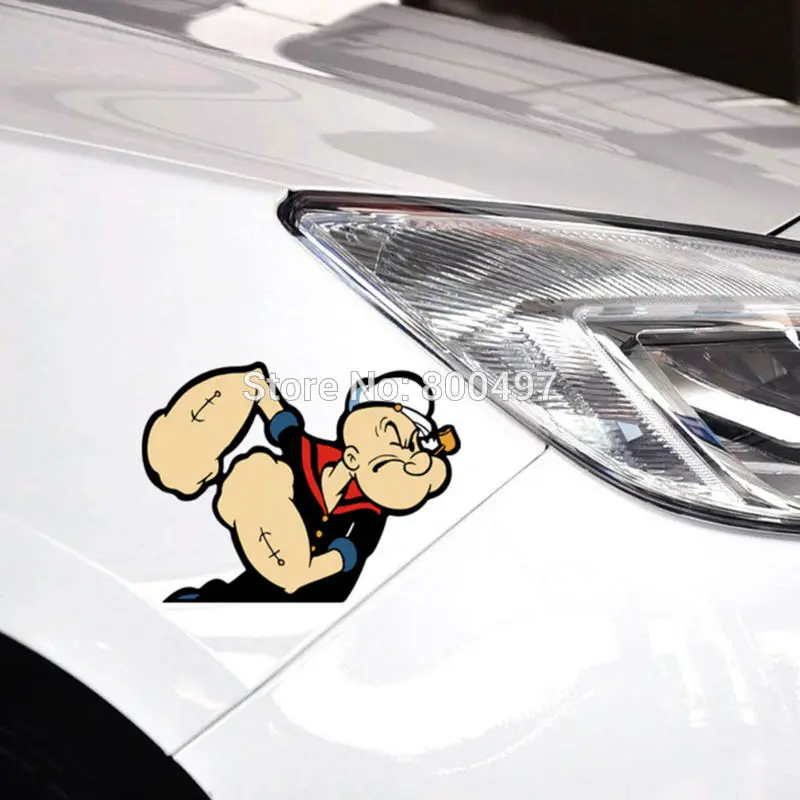 10 x новейшие Стикеры для стайлинга автомобиля забавные Popeye матросские мышцы