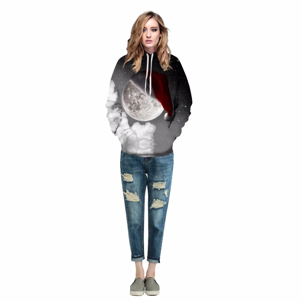 

Christmas Earth Christmas Hat New Star Digital Printing Hoodies Casual Wear Large Size Loose Lovers Baseball Clothing Hoodies