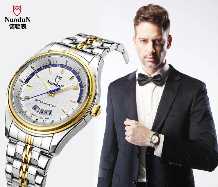 Часы наручные мужские кварцевые водонепроницаемые из стали с датой|male male|male brand
