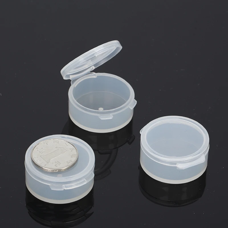 Free Shipping Transparent Plastic Small round Boxes Thicken lidded Packaging Storage Box Jewelry & parts boxes 50pcs/lots |