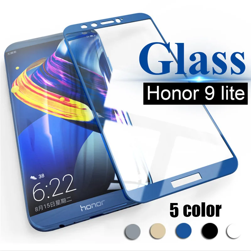 Защитное стекло для Honor 9 lite закаленное с полным покрытием пленка 8 легкий Чехол |