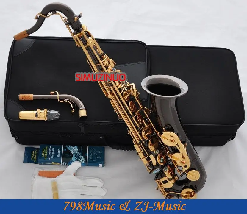 

Профессиональный черный никель золото C Melody Sax Saxophone Abalone Key High F #2 Neck