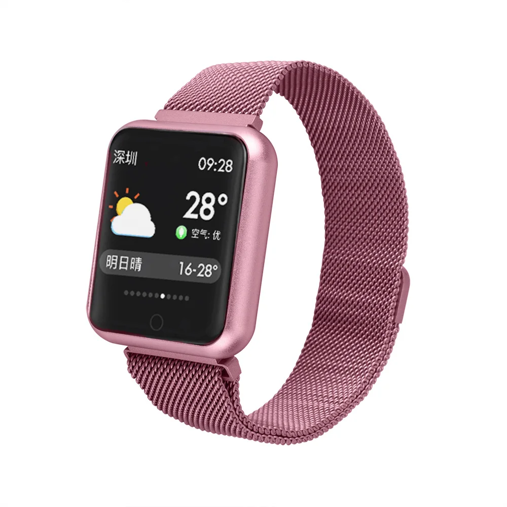 P68 Bracelet Smart Watch Men Blood Pressure Oxygen Heart Rate Monitor Wristwatch Women Steps Calories Mileage Tracker Smartwatch | Наручные