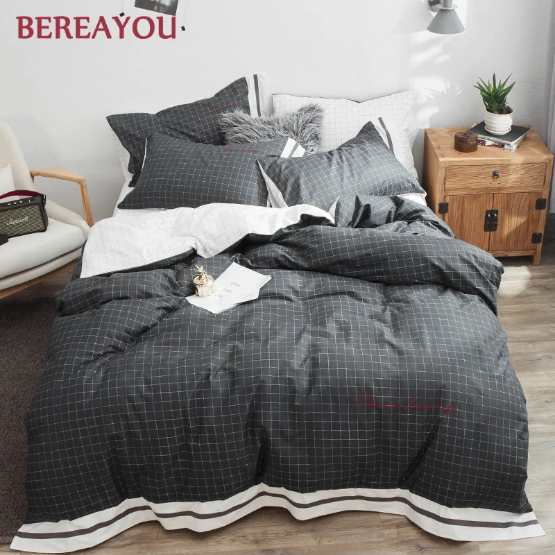 Luxury Bedding Sets 40S Cotton White Hotel Bed Set Pillowcase Flat Sheet For Kids Double Queen King Size Duvet Cover posciel | Дом и сад