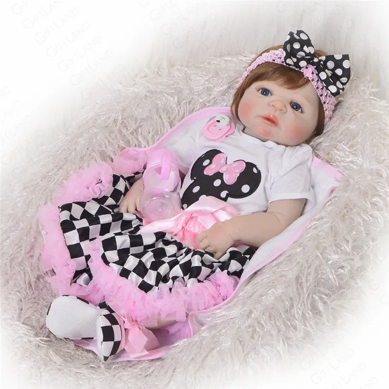 Новорожденная принцесса Bebes Кукла реборн 58 см Мягкая силиконовая Reborn Brinquedos Bonecas