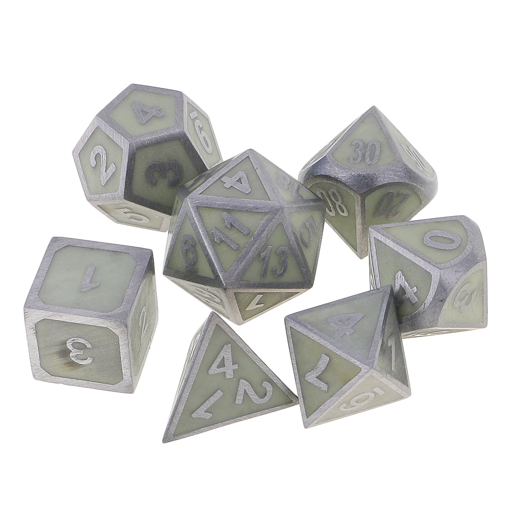 Цинковый сплав 7 кубиков набор D4-D20 для D& D ролевых игр Подземелья и Драконы DND карточка MTG игры для кемпинга путешествия кости подарок