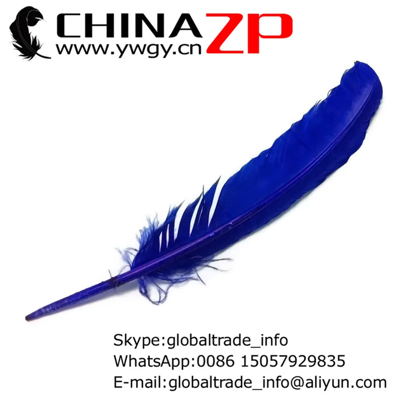 

Золотой Производитель CHINAZP Factory 50 шт./лот 30 ~ 35 см (12 ~ 14 дюймов) длина окрашенные Королевского синего цвета перья Quill индейки крыла