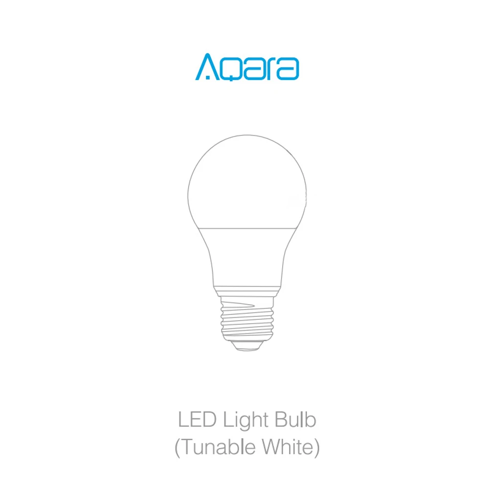 Aqara 9W E27 2700 K-6500 K 806lum умный светодиодный светильник белого цвета, работает с домашним набором и MIjia app