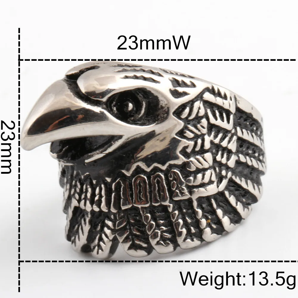 Stainless Steel Silver Biker Eagle Ring Mens Motorcycle Band Party | Украшения и аксессуары
